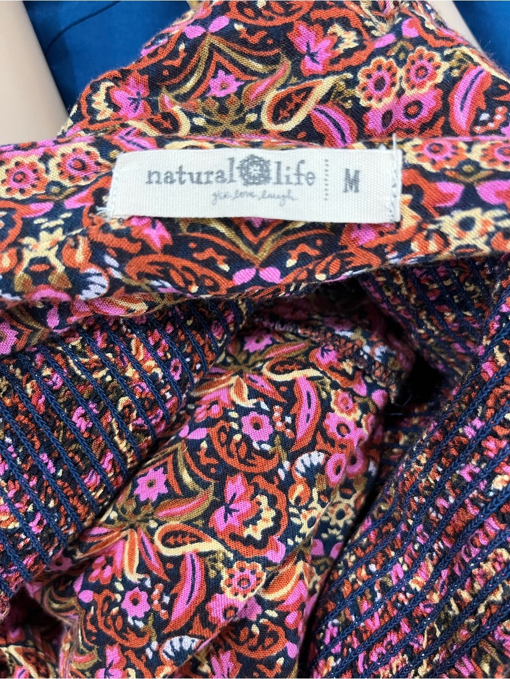 Natural Life Boho Floral Jumpsuit Square Neck Rayon Wide Leg Palazzo Romper M - Picture 9 of 10